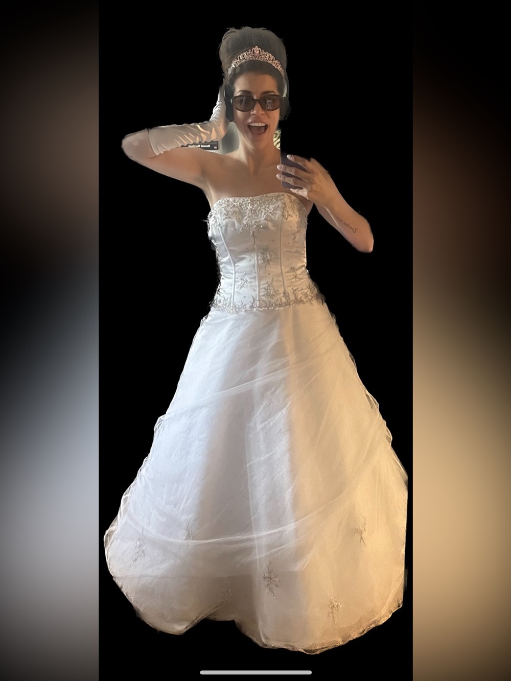 Strapless White Bridal Ball Gown Dress